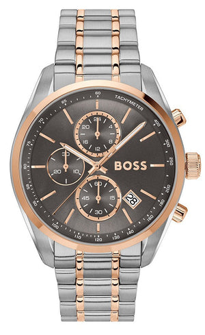 Buy Shop Hugo Boss Grand Prix Chronograph Grey Dial Two Tone Steel Strap Watch for Men - 1514252 USA Online