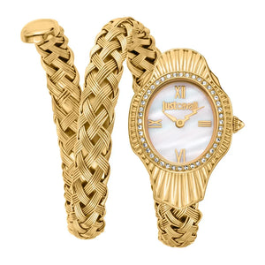 Buy Shop Just Cavalli Twined Mother of Pearl Dial Gold Steel Strap Watch for Women - JC1L305M0025 USA Online
