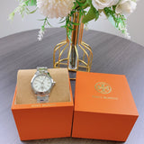 Buy Shop Tory Burch Collins White Dial Silver Steel Strap Watch for Women - TBW1301 USA Online
