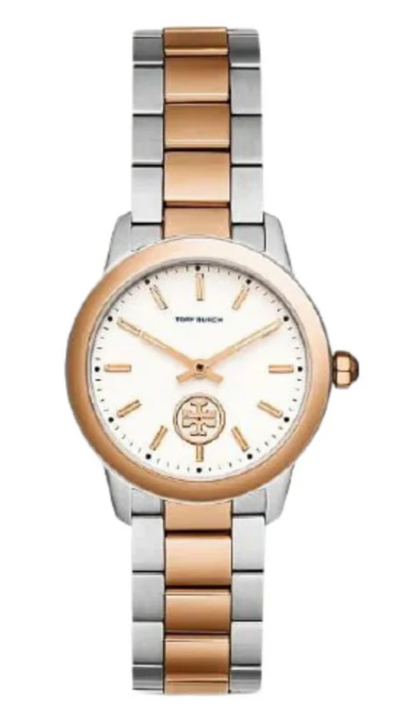 Buy Shop Tory Burch Collins White Dial Two Tone Steel Strap Watch for Women - TBW1305 USA Online
