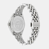 Buy Shop Versace V-Code Analog Blue Dial Silver Steel Strap Watch for Women - VE8I00324 USA Online