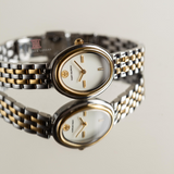 Buy Shop Tory Burch Oval White Dial Two Tone Steel Strap Watch for Women - TBW6033 USA Online
