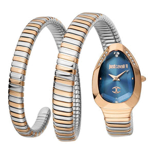 Buy Shop Just Cavalli Glam Evo 4 Blue Dial Two Tone Steel Strap Watch for Women - JC1L209M0085 USA Online