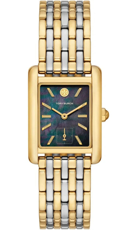 Buy Shop Tory Burch Eleanor Mother of Pearl Black Dial Two Tone Steel Strap Watch for Women - TBW1084 USA Online