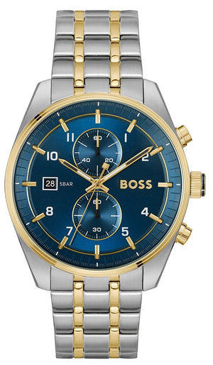 Buy Shop Hugo Boss Skytraveller Chronograph Blue Dial Two Tone Steel Strap Watch for Men - 1514247 USA Online