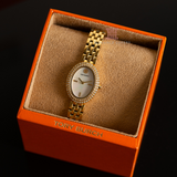 Buy Shop Tory Burch Oval Mother of Pearl Dial Gold Steel Strap Watch for Women - TBW6034 USA Online
