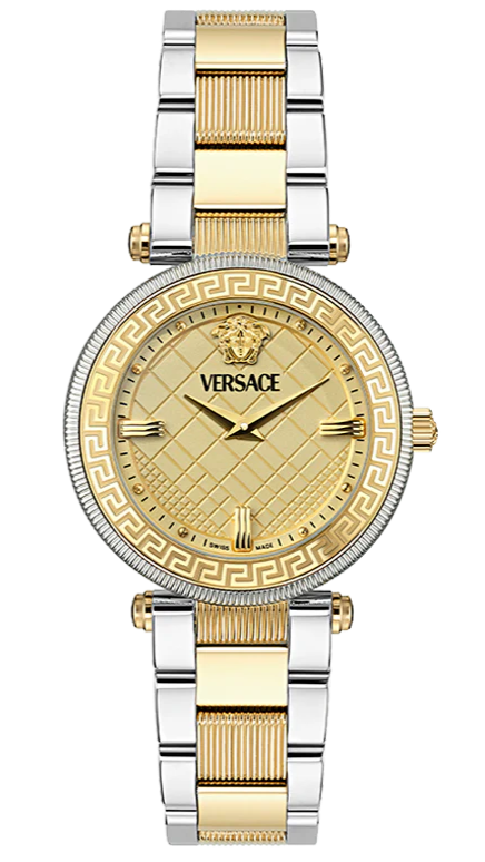 Buy Shop Versace Reve Analog Gold Dial Two Tone Steel Strap Watch for Women - VE8B00324 USA Online