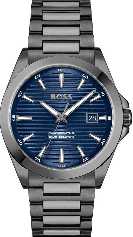 Buy Shop Hugo Boss Strike Blue Dial Gunmetal Grey Steel Strap Watch for Men - 1514175 USA Online