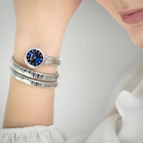 Buy Shop Just Cavalli Enchanting Blue Dial Silver Steel Strap Watch for Women - JC1L302M0015 USA Online