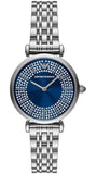 Buy Shop Emporio Armani Gianni T-Bar Blue Dial Silver Steel Strap Watch for Women - AR11627 USA Online