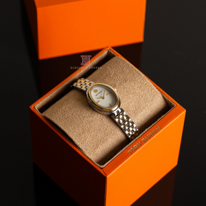 Buy Shop Tory Burch Oval White Dial Two Tone Steel Strap Watch for Women - TBW6033 USA Online