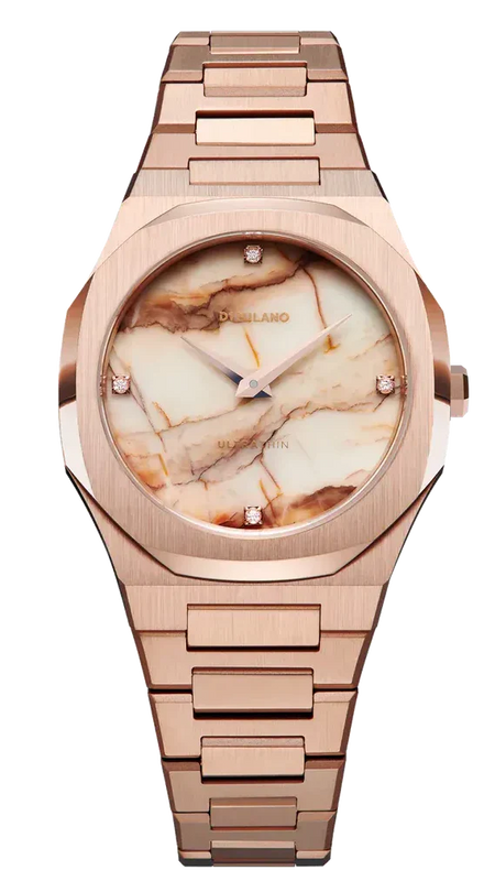 Buy Shop D1 Milano Ultra Thin Marble Dial Rose Gold Steel Strap Watch for Women - D1-UTBL14 USA Online