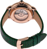 Buy Shop Emporio Armani Mia Meccanico Mother of Pearl Dial Green Leather Strap Watch for Women - AR60073 USA Online