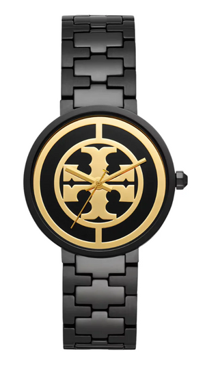 Buy Shop Tory Burch Reva Black Dial Black Steel Strap Watch for Women - TBW4039 USA Online