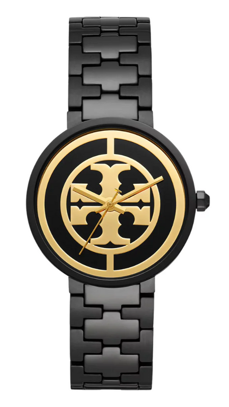 Buy Shop Tory Burch Reva Black Dial Black Steel Strap Watch for Women - TBW4039 USA Online