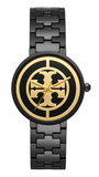 Buy Shop Tory Burch Reva Black Dial Black Steel Strap Watch for Women - TBW4039 USA Online