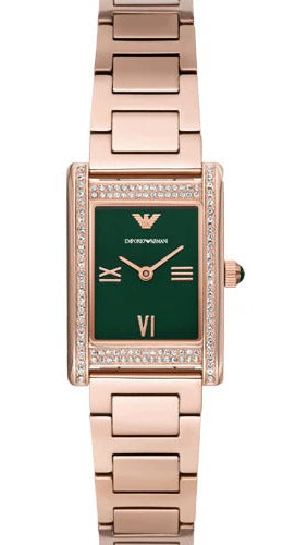 Buy Shop Emporio Armani Genni Green Dial Rose Gold Steel Strap Watch for Women - AR11641 USA Online