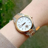 Buy Shop Tory Burch Collins White Dial Two Tone Steel Strap Watch for Women - TBW1305 USA Online