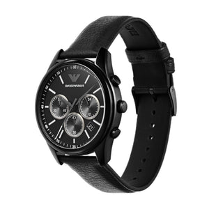 Buy Shop Emporio Armani Antonio Chronograph Black Dial Black Leather Strap Watch for Men - AR11583 USA Online