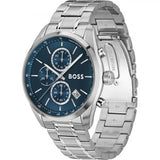 Buy Shop Hugo Boss Grand Prix Chronograph Blue Dial Silver Steel Strap Watch for Men - 1514226 USA Online