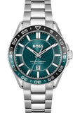 Buy Shop Hugo Boss Runner 3H Green Dial Silver Steel Strap Watch for Men - 1514208 USA Online