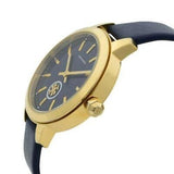 Buy Shop Tory Burch Collins Quartz Blue Dial Blue Leather Strap Watch for Women - TBW1203 USA Online