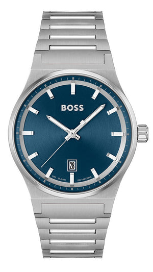 Buy Shop Hugo Boss Candor Blue Dial Silver Steel Strap Watch for Men - 1514076 USA Online