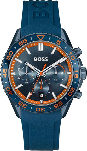 Buy Shop Hugo Boss Runner Chronograph Blue Dial Blue Silicone Strap Watch for Men - 1514142 USA Online
