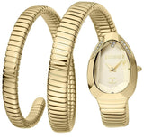 Buy Shop Just Cavalli Serpente Metallica Gold Dial Gold Steel Strap Watch for Women - JC1L209M0035 USA Online