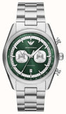 Buy Shop Emporio Armani Racer Chronograph Green Dial Silver Steel Strap Watch for Men - AR11637 USA Online