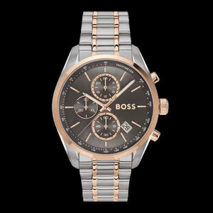 Buy Shop Hugo Boss Grand Prix Chronograph Grey Dial Two Tone Steel Strap Watch for Men - 1514252 USA Online