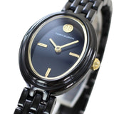 Buy Shop Tory Burch Oval Black Dial Black Steel Strap Watch for Women - TBW6035 USA Online
