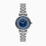 Buy Shop Emporio Armani Gianni T-Bar Blue Dial Silver Steel Strap Watch for Women - AR11627 USA Online