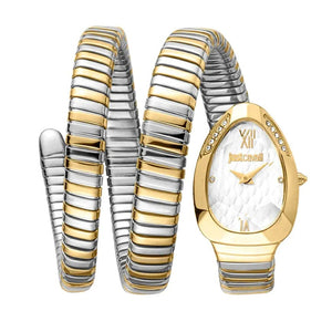 Buy Shop Just Cavalli Glam Evo 9 White Dial Two Tone Steel Strap Watch for Women - JC1L224M0065 USA Online