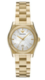 Buy Shop Emporio Armani Federica Mother of Pearl White Dial Gold Steel Strap Watch for Women - AR11657 USA Online