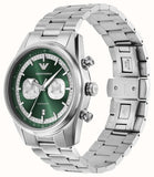 Buy Shop Emporio Armani Racer Chronograph Green Dial Silver Steel Strap Watch for Men - AR11637 USA Online
