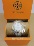 Buy Shop Tory Burch The Tory Chronograph White Dial Maroon Jacquard Strap Watch for Women - TBW1050 USA Online