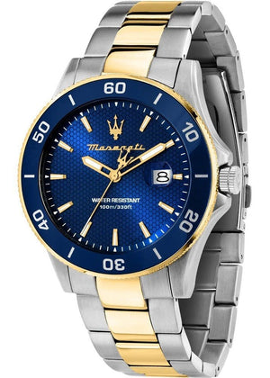 Buy Shop Maserati Competizione Diver Blue Dial Two Tone Steel Strap Watch for Men - R8873600010 USA Online