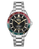 Buy Shop Hugo Boss Runner 3H Black Dial Silver Steel Strap Watch for Men - 1514210 USA Online