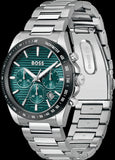 Buy Shop Hugo Boss Strike Chronograph Green Dial Silver Steel Strap Watch for Men - 1514241 USA Online