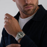 Buy Shop Emporio Armani Racer Chronograph Green Dial Silver Steel Strap Watch for Men - AR11637 USA Online