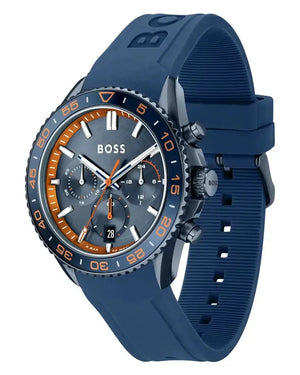 Buy Shop Hugo Boss Runner Chronograph Blue Dial Blue Silicone Strap Watch for Men - 1514142 USA Online