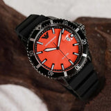 Buy Shop Emporio Armani World Explorer Orange Dial Black Silicone Strap Watch for Men - AR11684 USA Online
