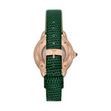 Buy Shop Emporio Armani Mia Meccanico Mother of Pearl Dial Green Leather Strap Watch for Women - AR60073 USA Online
