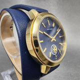 Buy Shop Tory Burch Collins Quartz Blue Dial Blue Leather Strap Watch for Women - TBW1303 USA Online