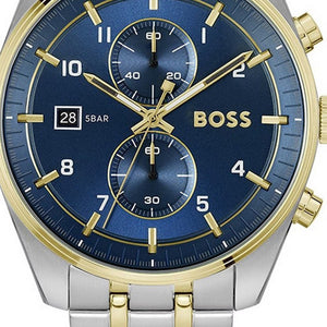 Buy Shop Hugo Boss Skytraveller Chronograph Blue Dial Two Tone Steel Strap Watch for Men - 1514247 USA Online