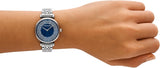 Buy Shop Emporio Armani Gianni T-Bar Blue Dial Silver Steel Strap Watch for Women - AR11627 USA Online