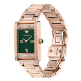 Buy Shop Emporio Armani Genni Green Dial Rose Gold Steel Strap Watch for Women - AR11641 USA Online