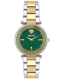 Buy Shop Versace Reve Analog Green Dial Two Tone Steel Strap Watch for Women - VE8B00524 USA Online