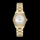 Buy Shop Emporio Armani Federica Mother of Pearl White Dial Gold Steel Strap Watch for Women - AR11657 USA Online